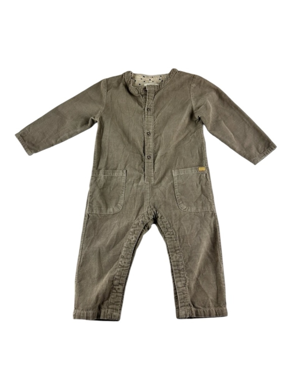 ZARA BABY GIRL Corduroy Baby Jumpsuit Romper Suit Taupe Brown 18-24M